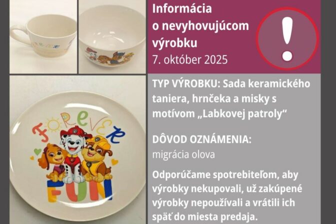 Nevyhovujúci výrobok