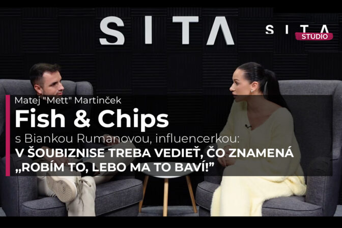 Bianka Rumanová, influencerka v rozhovore s Matejom Martinčekom v Štúdiu SITA pri natáčaní video podcastu Fish&Chips.
