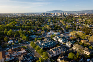 Aerial view of Silicon Valley in California