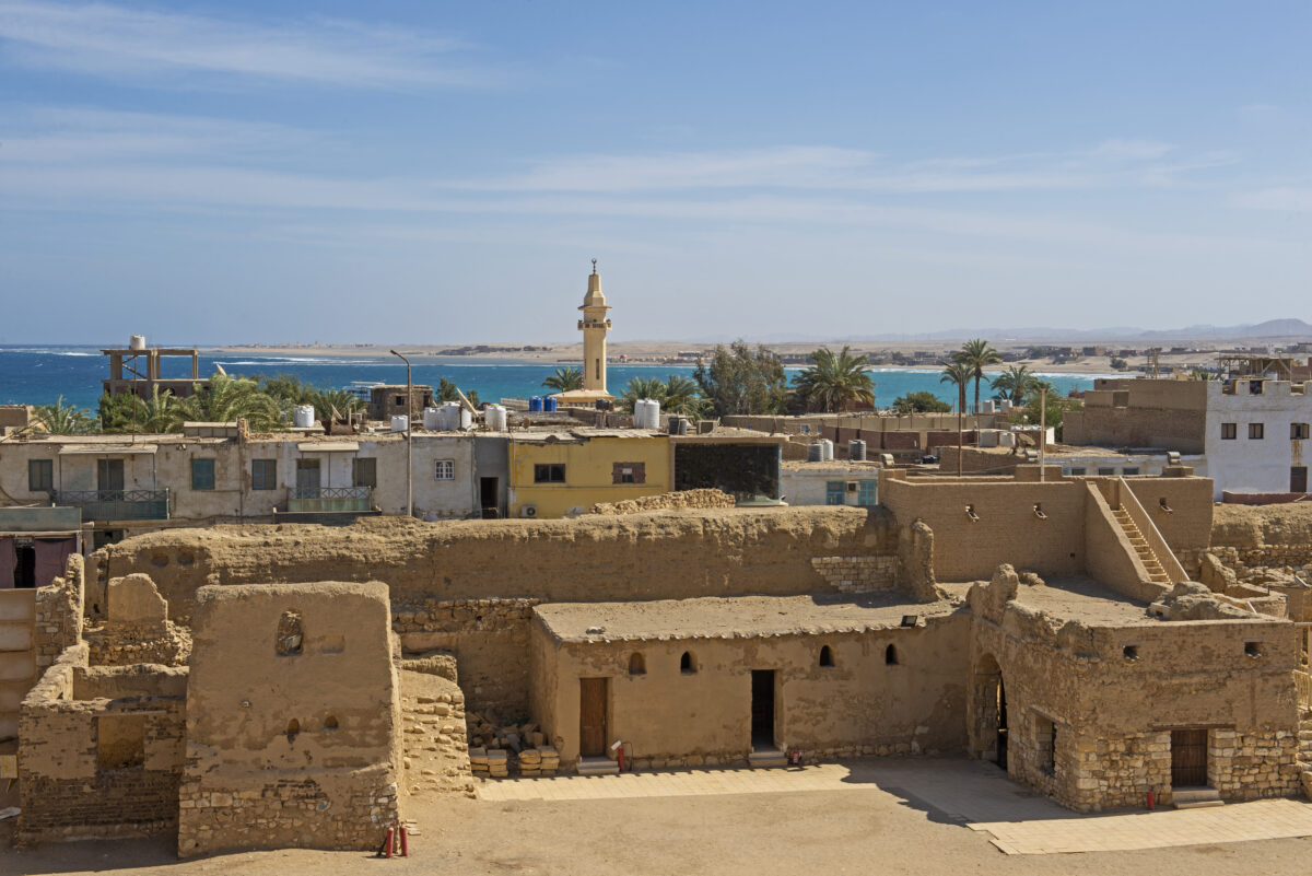 Ancient fort in old egyptian town
