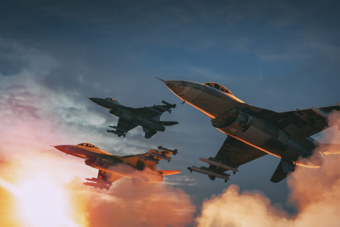 The fighter jets are taking off for an attack.