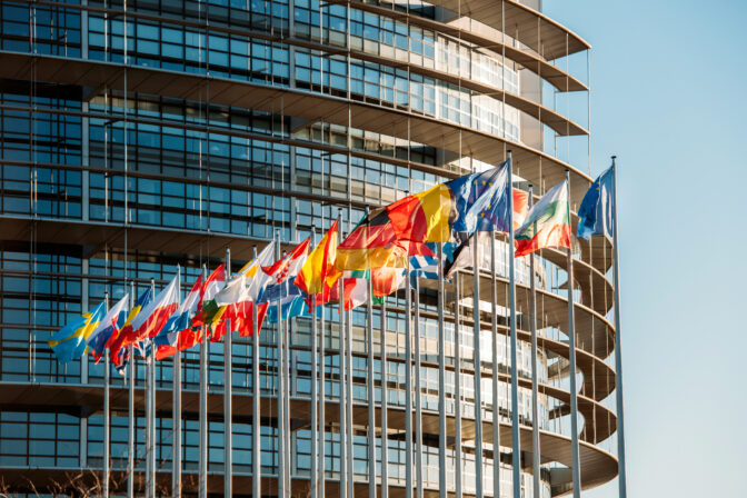 European Parliament frontal flags