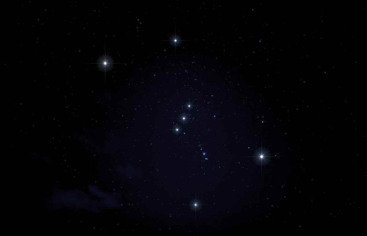 Constellation of Orion in night sky