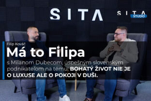Milan Dubec v rozhovore s Filipom Kováčom v Štúdiu SITA počas natáčania video podcastu  Má to Filipa.