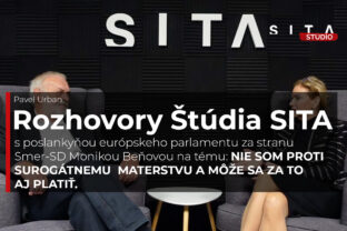 Monika Beňová, poslankyňa európskeho parlamentu za stranu Smer SD v rozhovore s Pavlem Urbanom v Štúdiu SITA počas nahrávania video podcastu Rozhovory Štúdia SITA.