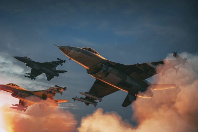 The fighter jets are taking off for an attack.