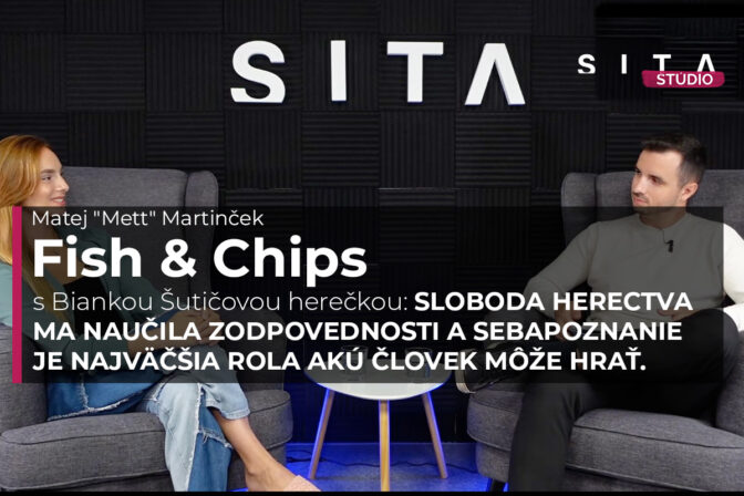 Bianka Šutičová, herečka v rozhovore s Matejom Martinčekom počas natáčania video podcastu Štúdia SITA - Fish&Chips