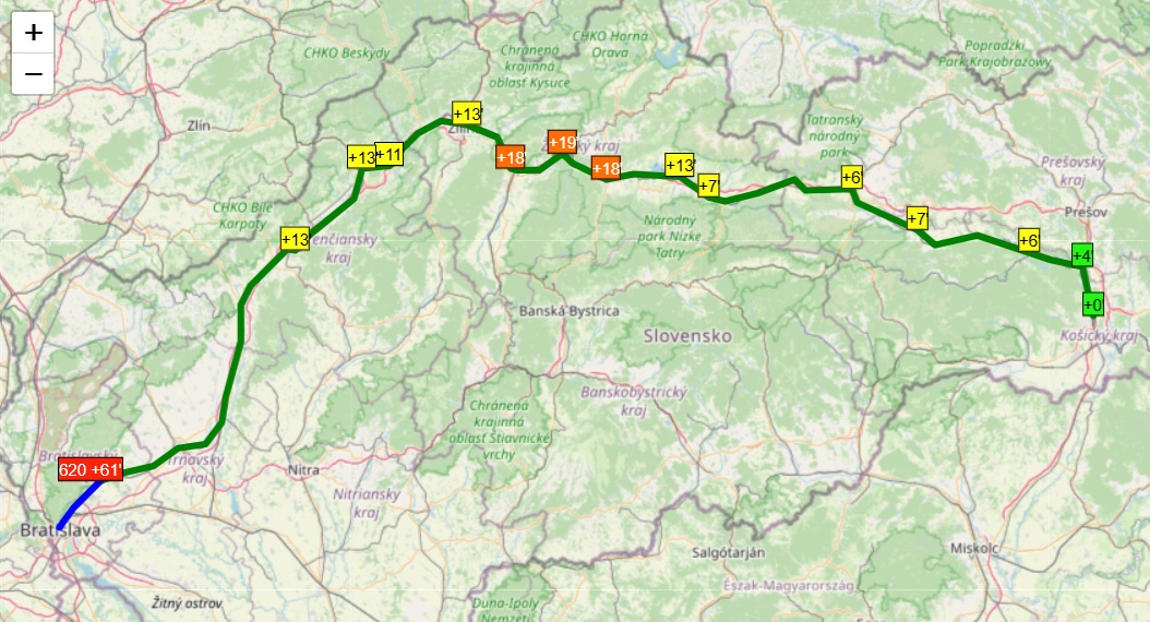 Ex 620 Tatran z Košíc do Bratislavy.