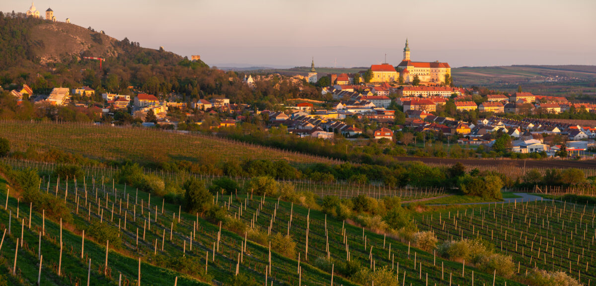 Mikulov - a baroque gem in the Czech Republic.A beautiful town surrounded by vineyards.