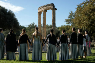 Greece Olympics Milan Cortina Flame Lighting