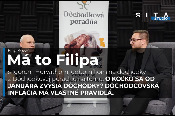 Igor Horváth, odborník na dôchodky z dôchodkovej poradne v rozhovore s Filipom Kováš počas nahrávania video podcastu Má to Filipa.