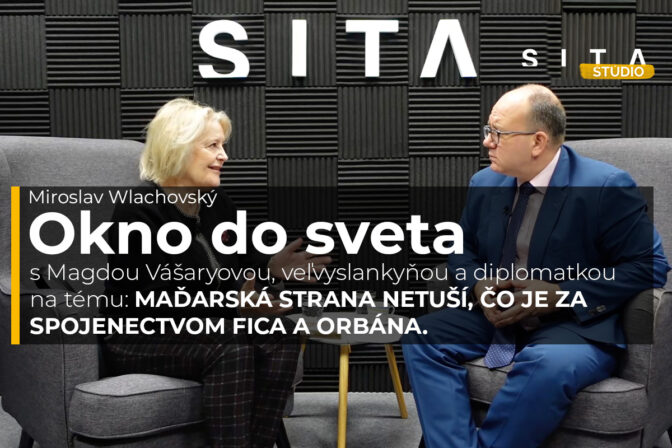 Magda Vášáryová počas rozhovoru s Miroslavom Wlachovským v podcaste Okno do sveta.
