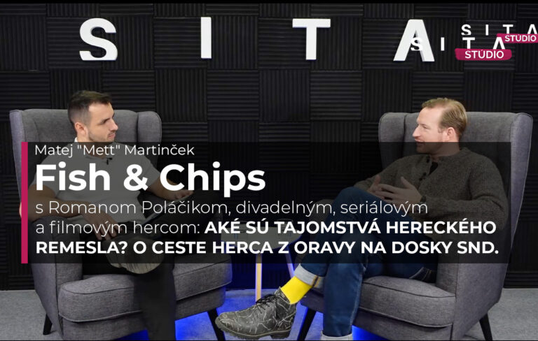 Roman Poláčik v rozhovore s Matejom Martinčekom počas nahrávania video podcastu Štúdia SITA - Fish&Chips.