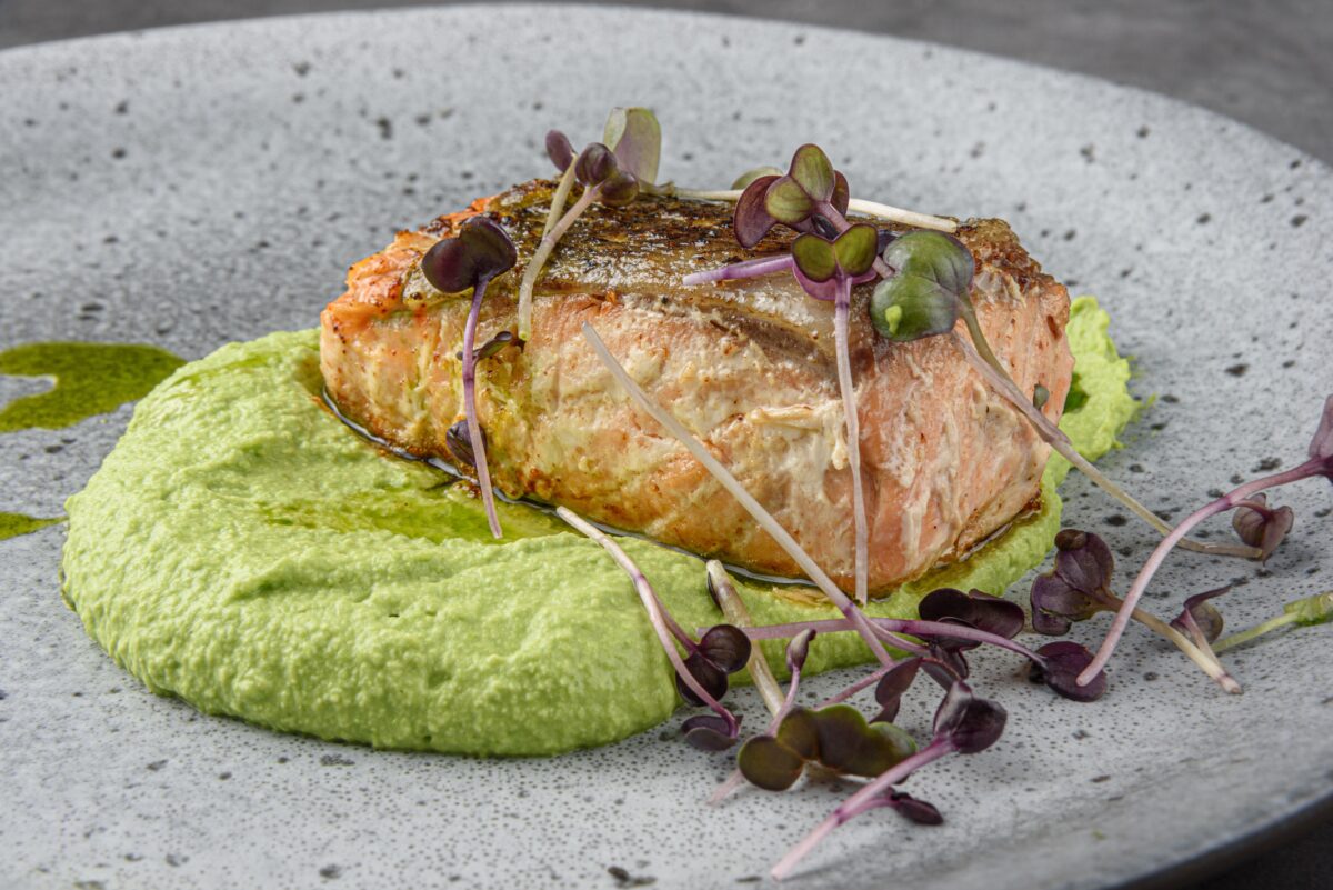 Losos s hráškovým pyré