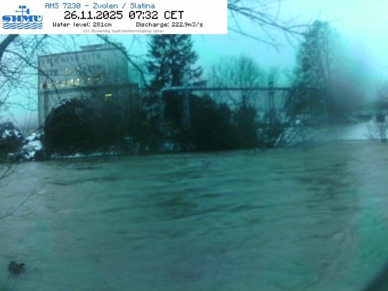 Situácia na rieke Slatina vo Zvolene.