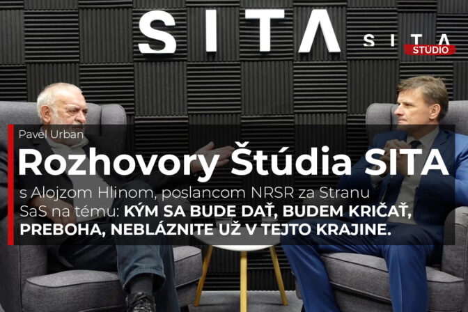 Alojz Hlina, poslanec NRSR za stranu SaS počas rozhovoru s Pavelom Urbanom v %Stúdiu SITA.