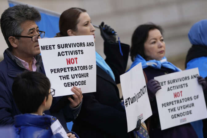 Britain Uyghurs Protest