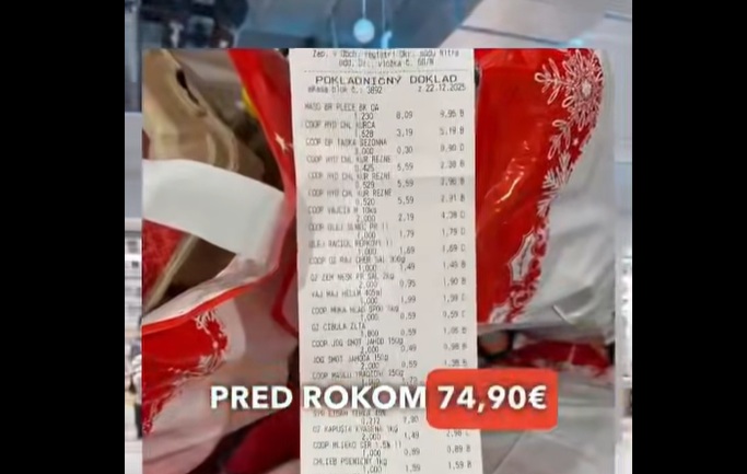 Cena nákupu základných potravín ministra Richarda Takáča v roku 2024.