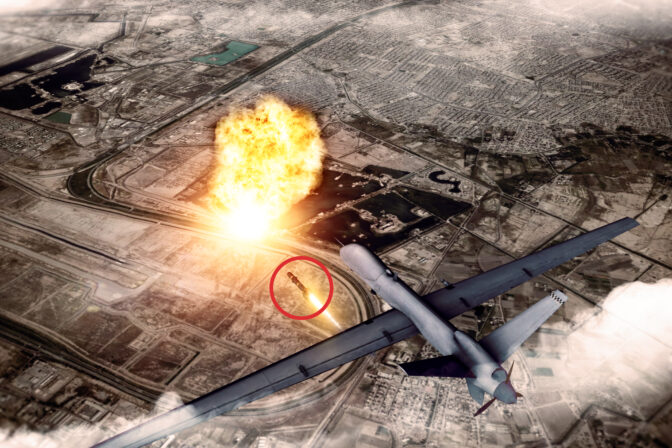 US drone attack on the convoy of the Iranian general Qassem Soleimani. Baghdad airport, Iraq