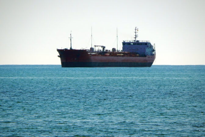 Tanker in the Caspian Sea.