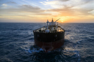 The oil tanker in the high sea