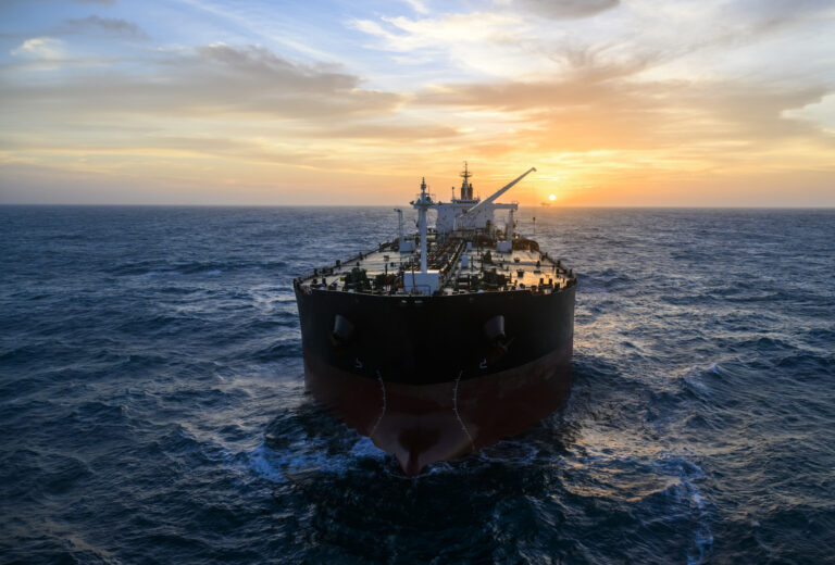 The oil tanker in the high sea