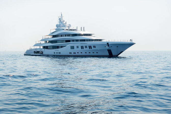 A large luxury private yacht