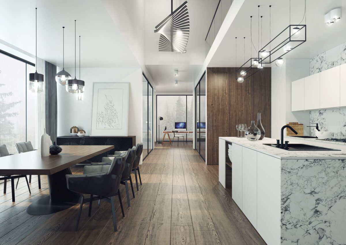 The apartment designed as a combination of modernity, simplicity and elegance.