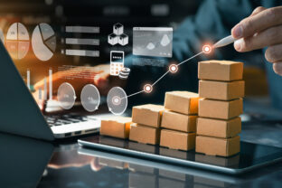 Business online marketing and product development concepts with customer relationship management system and enterprise resource planning.Strategic planning and data analysis