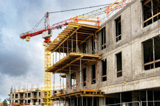 New house construction. Concrete frame