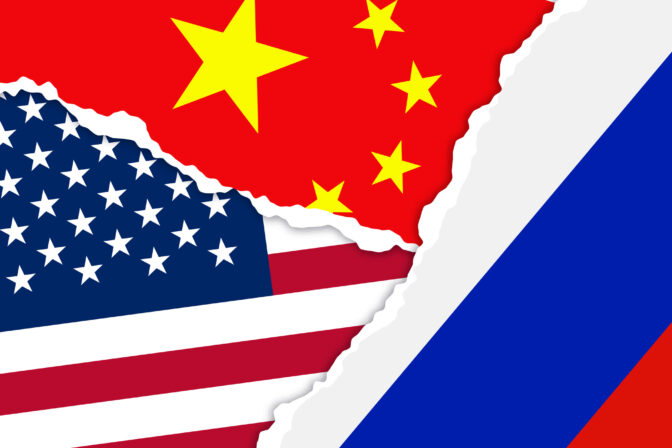 National Design Featuring USA, China and Russia Identity