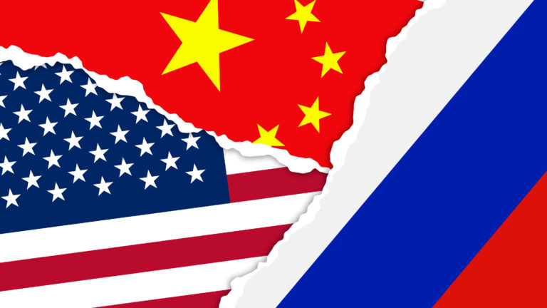 National Design Featuring USA, China and Russia Identity