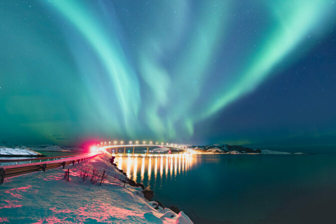 Nórsko, Tromso, polárna žiara