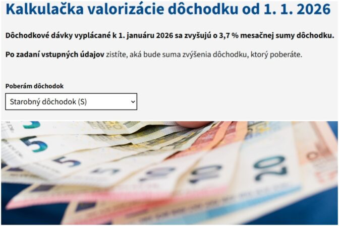 O koľko sa od januára zvýšia dôchodky, vypočíta kalkulačka.