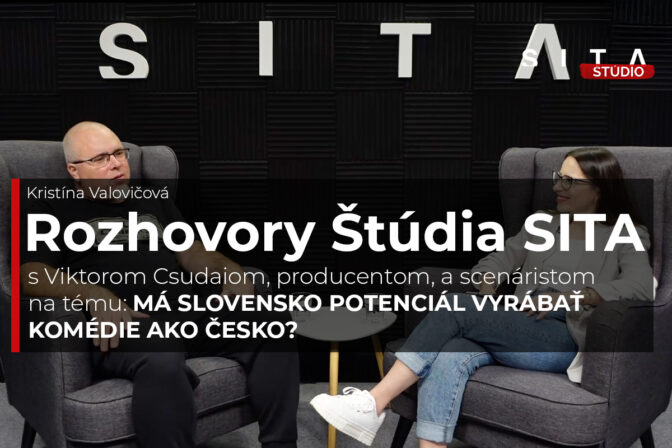Viktor Csudai, producent a scenárista v rozhovore s Kristínou Valovičovou počas nahrávania video podcastu Rozhovory Štúdia SITA.