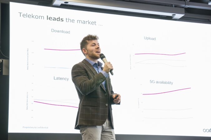 Stephen Bye, prezident a CEO spoločnosti Ookla, prezentuje výsledky Speedtest Awards o kvalite siete Telekomu a 5G pripojení