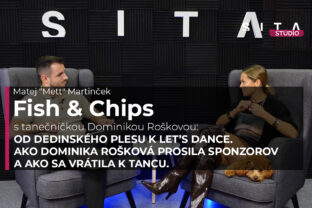 Dominika Rošková v rozhovore s Matejom ,,Mettom" Martinčekom počas nahrávania video podcast v Štúdiu SITA.