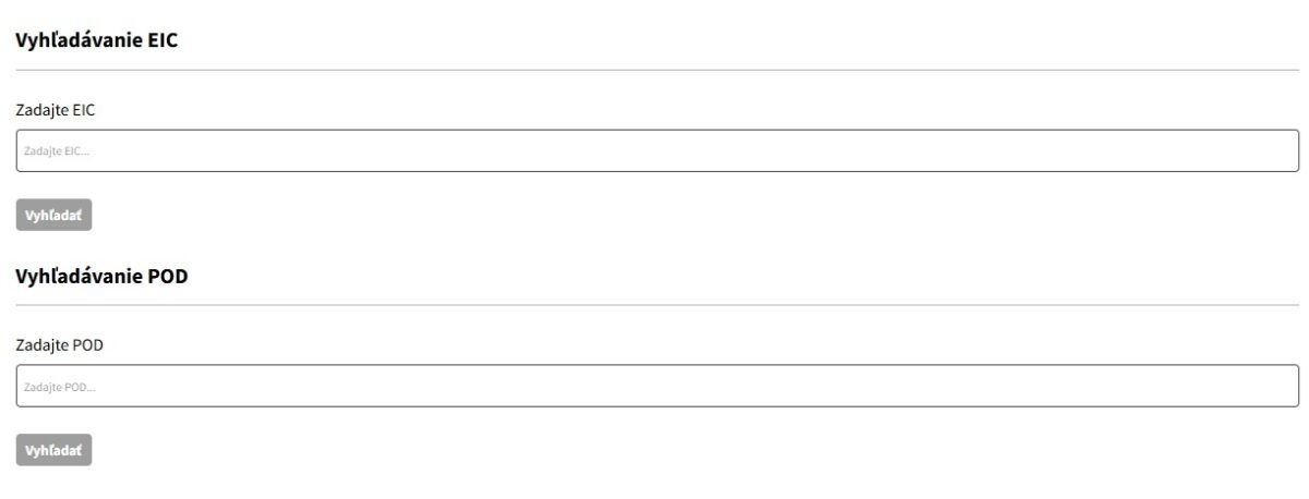 Adresná energopomoc, EIC kód a POD kód