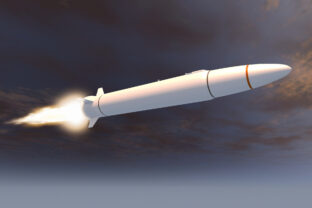 Hypersonic missile in the sky