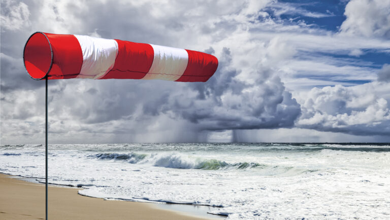 Wind vane in stormy winds on the sunshine Coast in Australia
