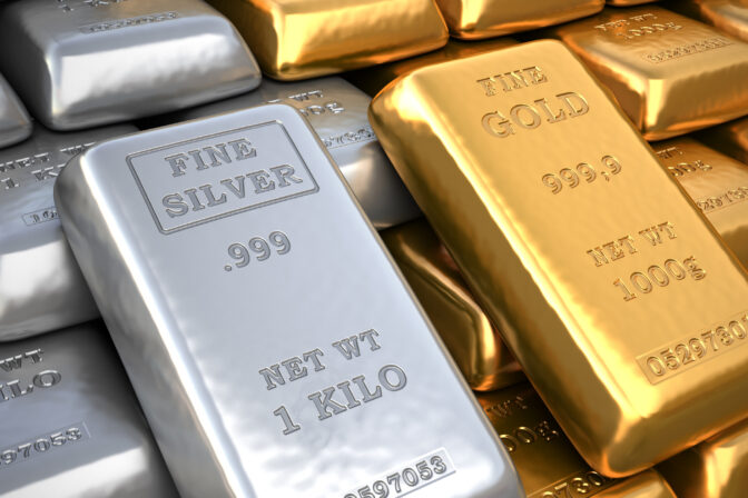Gold and silver bars