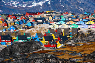 Greenland..green, and all the colors of the rainbow