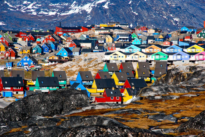 Greenland..green, and all the colors of the rainbow