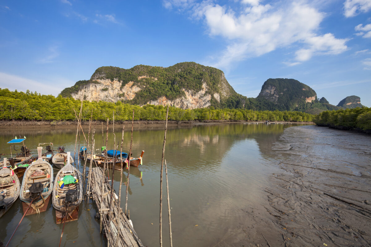 Long tail boat for travel island in phang nga thailand.