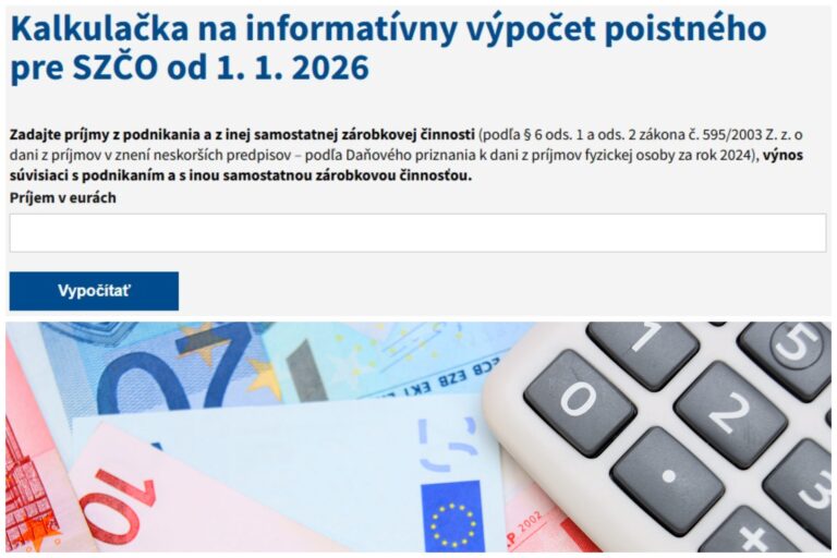 Kalkulačka, Sociálna poisťovňa