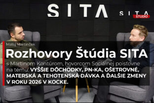 Martin Kontúr, hovorca Sociálnej poisťovne v rozhovore s Matejom Martinčekom počas nahrávania video podcastu v Štúdiu SITA.