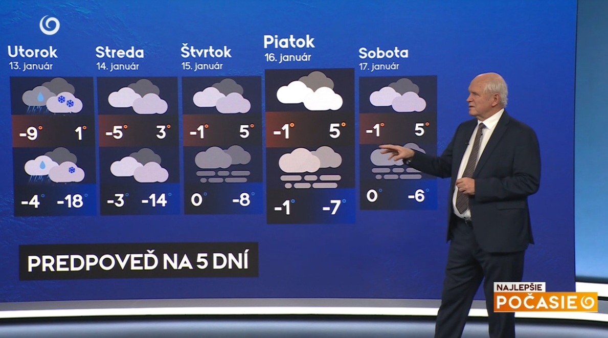 Predpoveď meteorológa Petra Jurčoviča na 5 dní v relácii Najlepšie počasie na TV Joj.