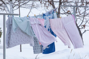 sušenie prádla v zime