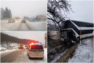 Sneženie a poľadovica na Slovensku komplikujú dopravu