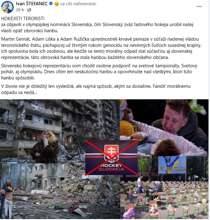 Status Ivana Štefanca a jeho reakcia na nominovanie hráčov KHL na olympijský hokejový turnaj.